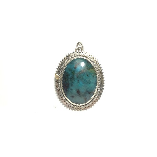 Colgante de piedras preciosas de plata esterlina gema de cuarzo azul natural de Arizona 71 quilates dos veces - Imagen 5 de 10