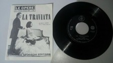 LA TRAVIATA RARO 7" anno 1965 COMPLETO LIBRO LE OPERE FIRENZE CORRADO TEDESCHI