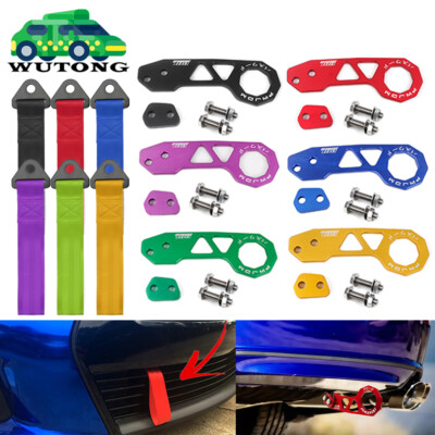 Universal JDM Racing Car Rear Tow Hook Trailer Ring Tow Strap For Honda Civic