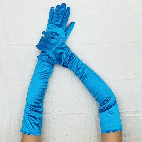 Women's Opera Wedding Bridal Evening Party Prom Costume Gloves Satin Long Gloves - Picture 46 of 51