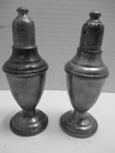 Vintage Glass Lined Salt & Pepper Shakers 5" Tall Genuine International Pewter — photo 4