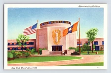 Postcard New York City NY NYC World Fair Admin Building 1939 Linen Unposted