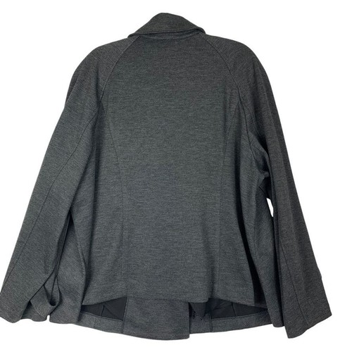 Lane Bryant Charcoal Grey Double Breasted Twill Coat Jacket Neutral Fall 28 - Picture 3 of 10