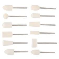 12pcs Wool Felt Nail Grinding Polishing Head Portable Nail Drill Bits Set Ac CHU