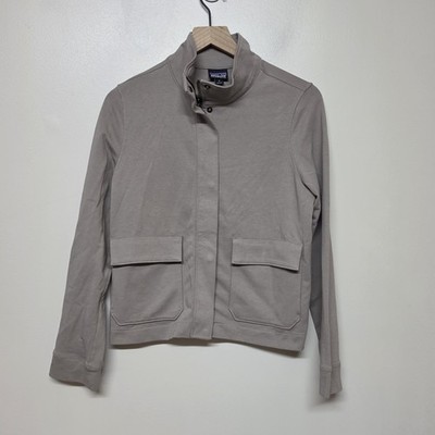 Patagonia Organic Cotton Roaming Layering Shirt Jacket Womens Small Taupe Hiking