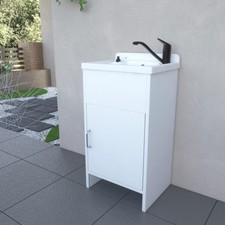 Lavatoio in Resina con Mobiletto Piccolo da Esterno e per Lavanderia