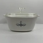 Corning Ware 2.5 Quart Trefoil Casserole Dish with Pyrex lid, Vintage 1961-1965