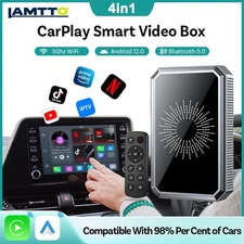 4in1 Wireless Carplay AI box Android Auto Adapter Converter with Netflix YouTube