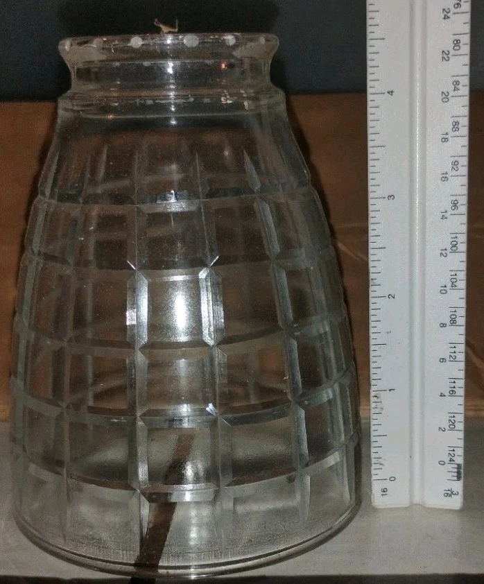 (1 Box) 4 Vtg Hunter Fan Side Lamp Shades SQ Cut Crystal Glass Design #26230 - Image 3 of 4