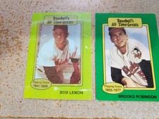 Bob Lemon Indians 1987 Hygrade Baseball All Time Greats LIGHT GREEN BLUE