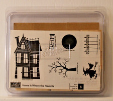 Stampin' Up HOME IS WHERE THE HAUNT IS Set Of 6 Wood Mount Stamps