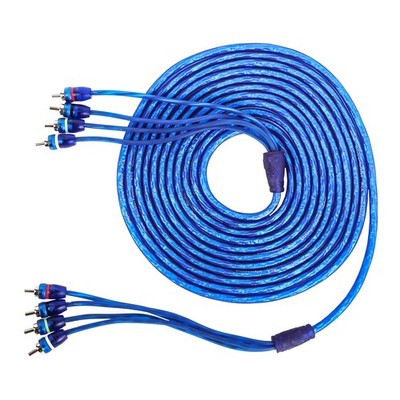 Skar Audio 17-Foot 4-Channel Twisted Pair RCA 4 Channel-17 ft, Blue,Red,White 