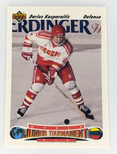 1991-92 Upper Deck Hockey World Junior Darius Kasparaitis RC #650 NY Islanders