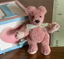 Rare Miniature Jtd 2.5” Pink Plush Fur Bear Artist Artisan Detailed Jtd So Cute!