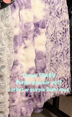50x60 throw powderpuff and Demi rose Minky Blanket 