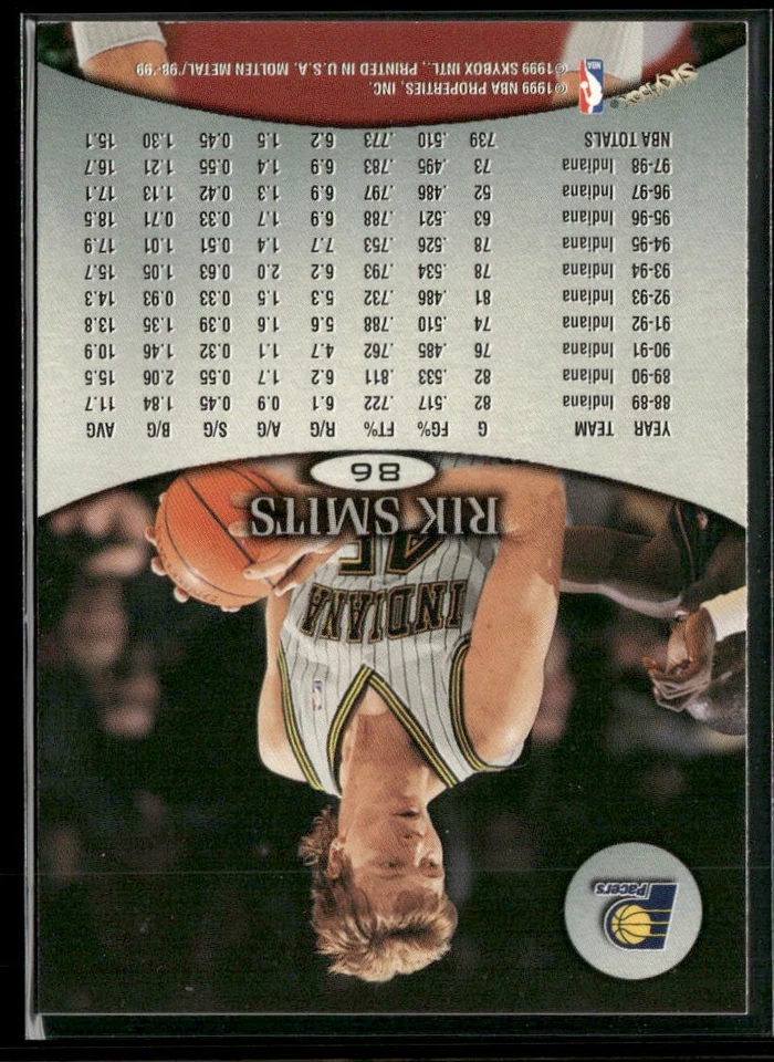 1998-99 SkyBox Molten Metal #86 Rik Smits - Image 2 of 2