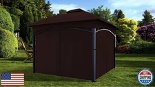  Gazebo Repl Privacy Curtains 4-Sidewalls W/Zipper ONLY Curtain 10' X 13',Coffee