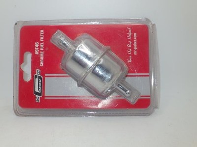 CHROME FUEL FILTER #9746 MR GASKET CO 3/8'' ID FUEL LINE