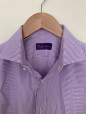 guc RALPH LAUREN PURPLE LABEL Dres Shirt purple/White Striped 16/41