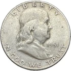 1951-S Franklin Half Dollar 90% Silver – San Francisco Mint