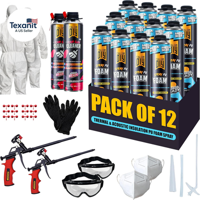 #ad Closed Cell Spray Foam Insulation Kit 12 Pack 36.6 Oz Expanding Foam for The $332.00