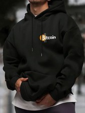 Men'S Women'S Hoodie - Soft Loose Fit Streetwear Pullover with Bitcoin Logo, A
