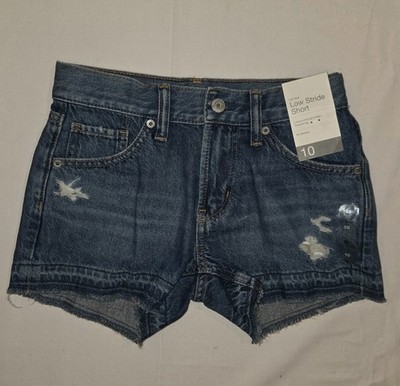 NWT Gap Girls sz 10 Low Stride Denim Shorts 100% Cotton Low Rise No Stretch 