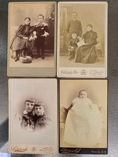 Lot of 4 1890s Portrait Cabinet Cards Featuring Children Various Studios