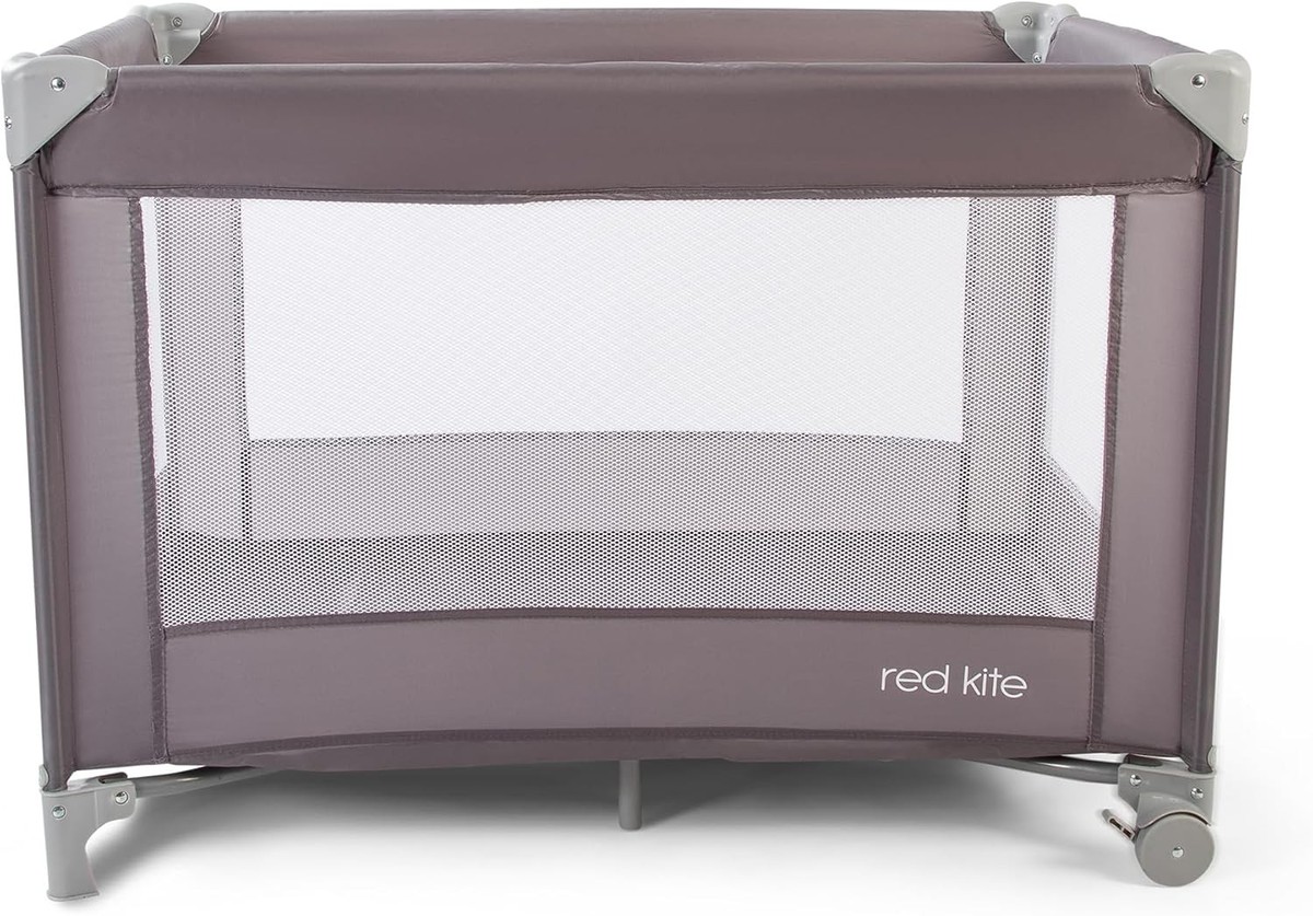 Red Kite Sleeptight Travel Cot Grey 101L x 71W x 72H cm