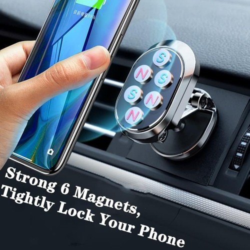 360° Rotatable Upgraded Magnetic Car Phone Holder – 6 Strong Magnets Retractable - Picture 7 of 7