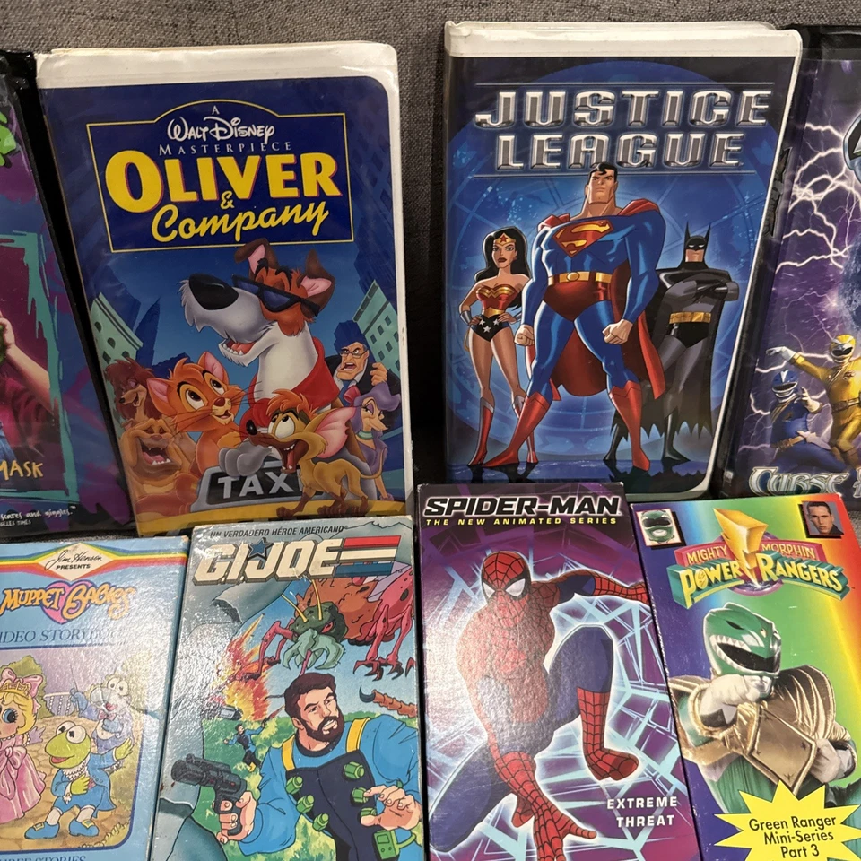 VINTAGE 80S-90S CARTOON VHS TAPES LOT Goosebumps Disney Go Joe POWER RANGERS - Image 3 of 4