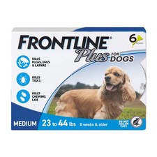 Frontline Plus for Dogs Medium Dog 23-44 pounds Flea and Tick Treatment 6 Dose