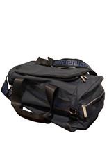 Versace Parfums Duffle Bag Blue Backpack Faux Leather Gym Weekender Travel Bag