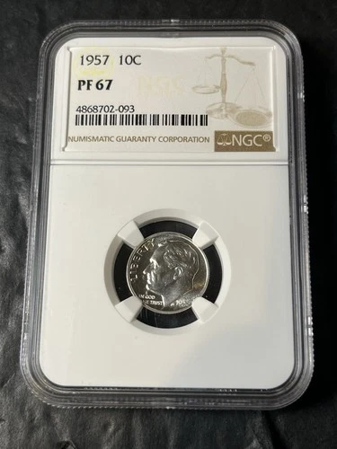 1957 roosevelt dime NGC Pf-67