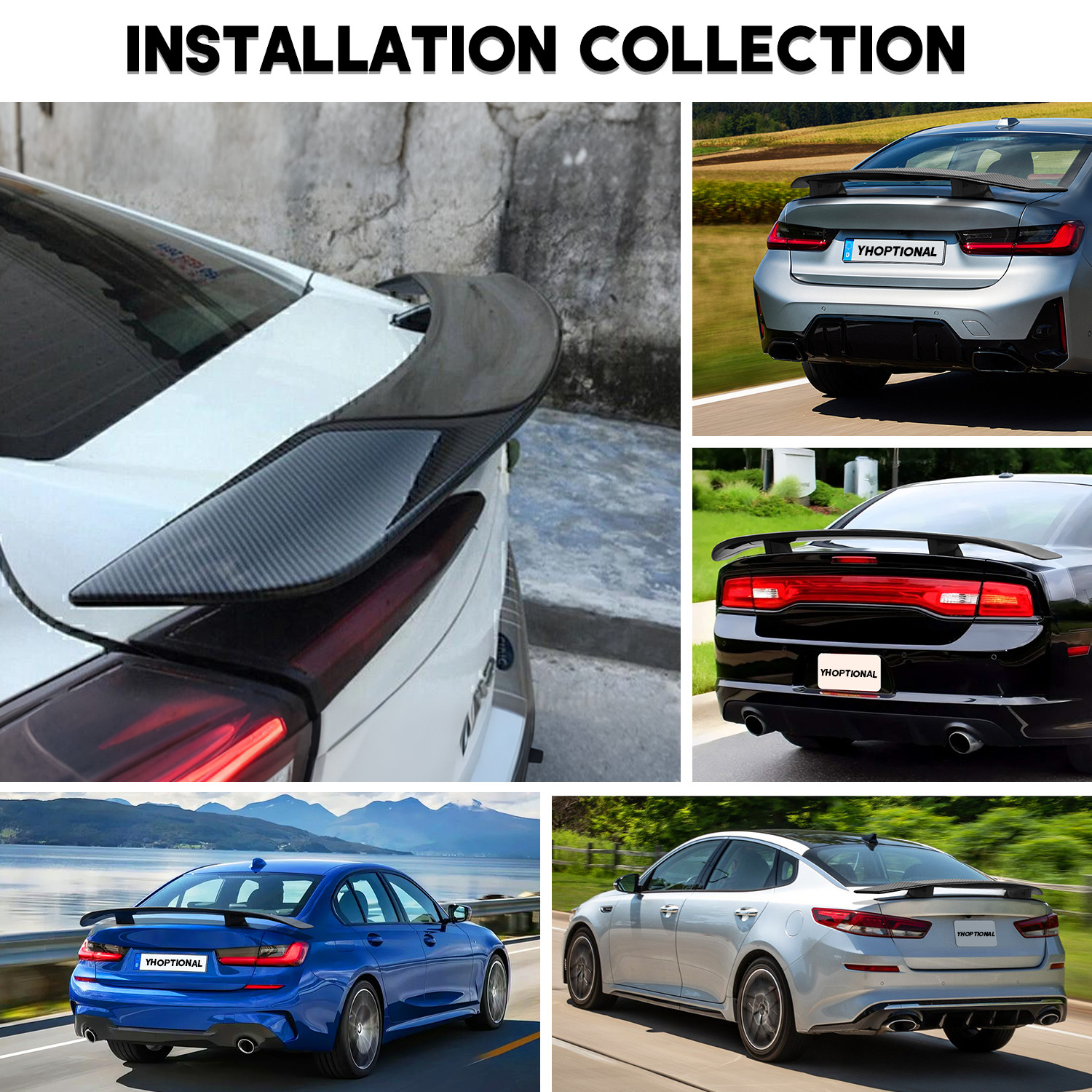 For BMW i8 2014- 2019 Carbon Fiber 46" Car Rear Trunk Spoiler Lip Wing Racing