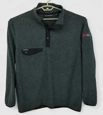 3M Brand Jacket Mens 2XL Gray Fleece 1/4 Snap Company Logo Dri Duck