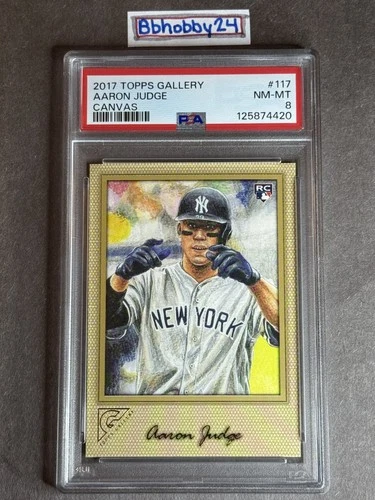 2017 Topps Gallery Aaron Judge RC #117 Rookie Canvas🔴 PSA 8 - New York Yankees