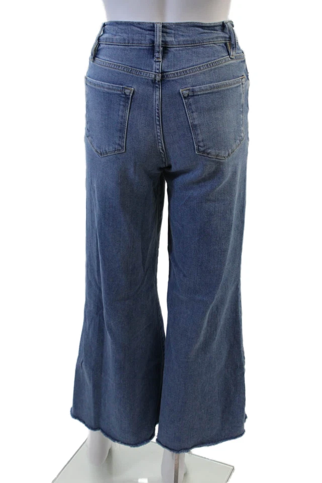 Pantalones de mezclilla Jonah de tiro alto con montura para mujer azul mezcla de algodón talla 25 Foto 3 de 4