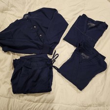 Lot Grey's Anatomy by Barco Navy Blue Scrubs SMALL Tall Pants With Jacket