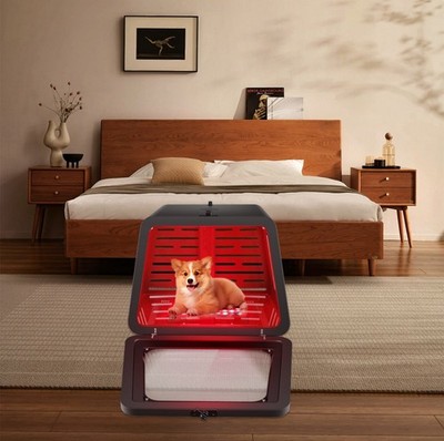 JuvaPet LED Red Light Therapy Pet Travel Crate Anxiety Pain Relief Dogs Cats