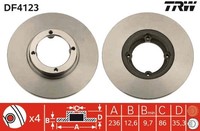 2X Bremsscheibe TRW DF4123 FüR M250 M200 Daewoo Chevrolet Matiz Spark M150 LPG