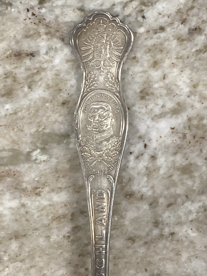 Cuchara de recuerdo Von Hindenburg Deutschland Oneida A1 X Silverplate B946 Foto 2 de 4