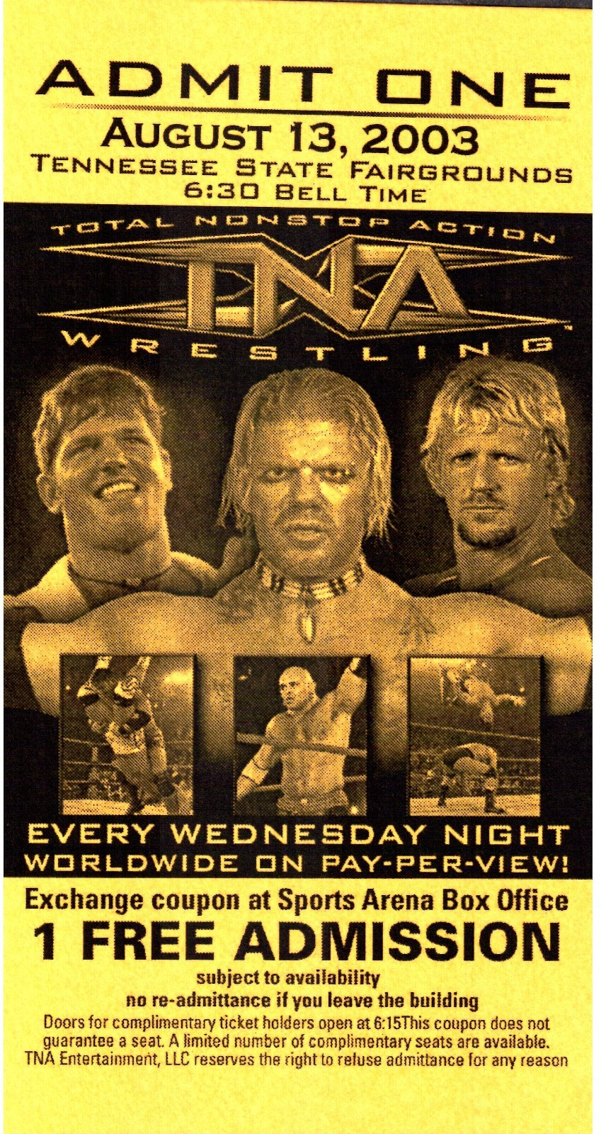 TNA Wrestling PPV #58 Ticket Stub Ultimate X Match Announcem