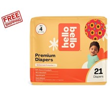 Eco-Friendly Diapers for Infants - Size 4, 21 Count, Flower Child Design