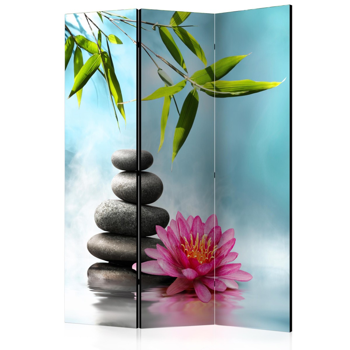 Paravent 3 volets Water Lily pour créer un coin bureau zen dans le salon
