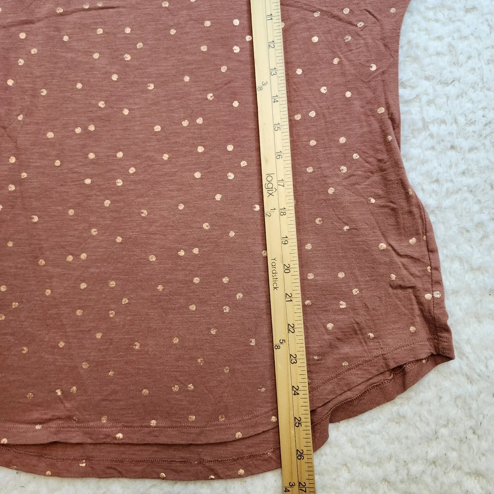 Maurices 24/7 Dolman Manga Corta L Borgoña Dorado Lunares Algodón Modal Suave Foto 2 de 4