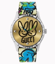GUCCI G Timeless Unisex Limited Edition Bunny Dial Watch w/ Original Box