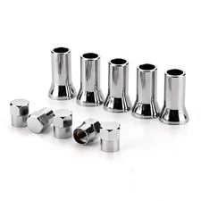 4x Valve Stem Sleeve Silver Chrome Cap Cover Wheel Tire Slide Car/Truck/Bicycle