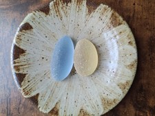 Beautiful rare color sea glass 2pcs, surf tumbled, weathered, beach glass, 62