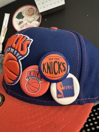 new New York Knicks New Era 59FIFTY NBA Basketball Cap Hat pins sz 7 5/8 - 第 7/8 張圖片